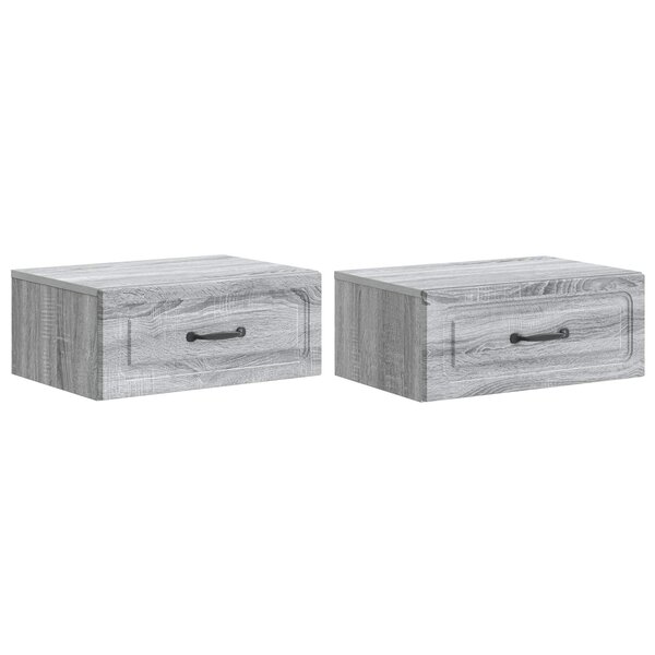 vidaXL Cabinet de chevet mural 2 Pièces Sonoma gris 49 x 34 5 x 20 cm