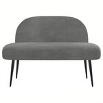 vidaXL Banc rembourré avec dossier Gris foncé 110 x 60 x 76 cm Velours