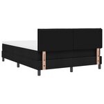 vidaXL Lit à ressort avec matelas Noir 140x190 cm en tissu