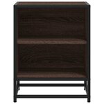 vidaXL Tables de chevet 2 Pièces chêne marron bois d'ingénierie et métal