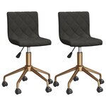 vidaXL Chaises pivotantes à manger lot de 2 gris foncé velours