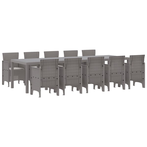 vidaXL Ensemble de salle à manger pour jardin 11 Pièces Gris clair