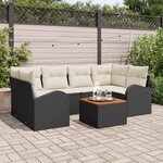 vidaXL Ensemble de canapé de jardin 7 Pièces Noir et blanc