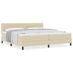 vidaXL Lit boxspring avec matelas Crème 200 x 200 cm tissu