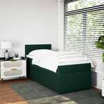vidaXL Sommier à lattes de lit avec matelas Vert foncé 100x200 cm