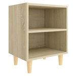vidaXL Tables de chevet pieds en bois 2 Pièces Chêne sonoma 40x30x50 cm