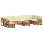 vidaXL Ensemble de canapés d'extérieur 11 Pièces Naturel et Crème