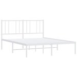 vidaXL Cadre de lit métal sans matelas et tête de lit blanc 140x200 cm