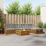 vidaXL Ensemble de canapés d'extérieur 6 Pièces Gris Naturel et Clair