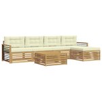 vidaXL Ensemble de canapés d'extérieur 7 pc Blanc et crème Polyester