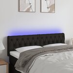 vidaXL Tête de lit à LED Noir 144x7x78/88 cm Tissu
