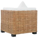 vidaXL Canapé d'angle avec coussins Rotin naturel