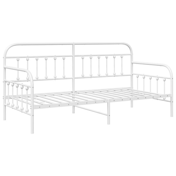 vidaXL Cadre de lit de jour blanc 100x200 cm en acier