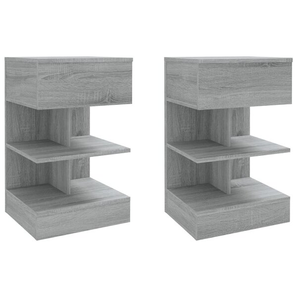 vidaXL Tables de chevet 2 Pièces Sonoma gris 40x35x65cm Bois d'ingénierie