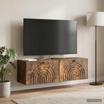 vidaXL Meuble TV mural Chêne fumé 98 x 31 x 30 cm Bois d'ingénierie