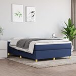vidaXL Sommier à lattes de lit avec matelas Bleu 140x200 cm Tissu