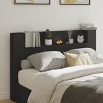 vidaXL Armoire tête de lit avec LED noir 160x16 5x103 5 cm
