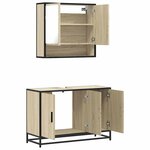 vidaXL Ensemble de meubles de salle de bain 2 Pièces chêne sonoma