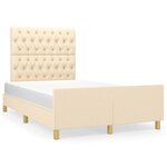 vidaXL Cadre de lit sans matelas crème 120x200 cm tissu
