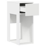 vidaXL Support de tour d'ordinateur avec tiroir blanc 30x44x74 cm