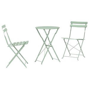 vidaXL Ensemble bistro pliant 3 Pièces Vert menthe clair Acier