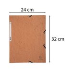 EXACOMPTA - Chemise a élastiques 3 rabats - 24 x 32 - Carte lustrée 390G - Couleur tabac