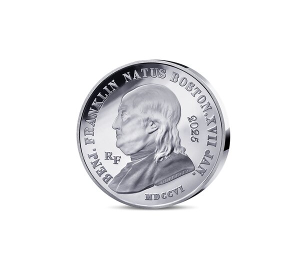 Benjamin Franklin et le Génie ailé Monnaie de 20€ Argent