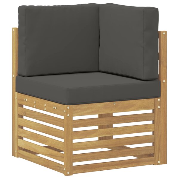 vidaXL Canapé d'angle extérieur Bois d'Acacia Massif Blanc