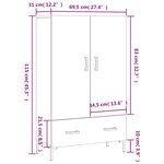 vidaXL Buffet haut blanc 69 5x31x115 cm bois d'ingénierie