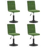 vidaXL Chaises pivotantes à manger lot de 4 vert foncé velours