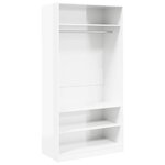 vidaXL Garde-robe Blanc brillant 100x50x200 cm Bois d'ingénierie