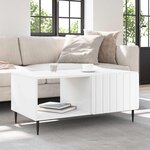 vidaXL Table basse Blanc 90 x 50 x 40 cm Bois d'ingénierie