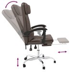 vidaXL Fauteuil de massage inclinable de bureau Marron Similicuir