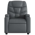 vidaXL Fauteuil de massage inclinable Gris Similicuir