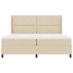 vidaXL Lit à ressorts avec matelas Crème 200 x 200 cm tissu