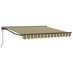 vidaXL Auvent Rétractable Vert et jaune 350x250 cm tissu