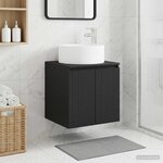 vidaXL Meuble de lavabo mural Noir 49 5 x 44 5 x 65 5 cm