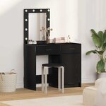 vidaXL Table de Toilette 2 Pièces Noir 50 x 41 x 135 cm Bois d'ingénierie