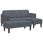vidaXL Ensemble de Canapés 2 pc Gris foncé Polyester