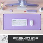Large tapis de bureau - logitech desk mat - studio series  multifonctionnel et etendu - lavande