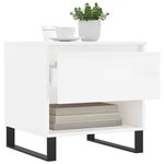 vidaXL Tables basses 2 Pièces blanc brillant 50x46x50cm bois d'ingénierie
