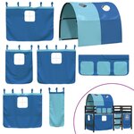 vidaXL Lit mezzanine enfants avec tunnel sans matelas bleu 90x200 cm