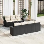 vidaXL Ensemble de canapé de jardin 8 Pièces Noir 55 x 55 x 37 cm