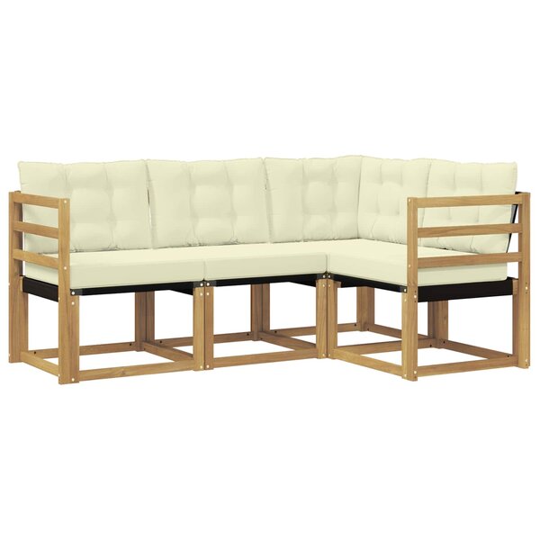 vidaXL Ensemble de canapés d'extérieur 4 pc Blanc et crème