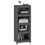 vidaXL Bibliothèque Gris 50x35x125 5 cm Bois de pin massif