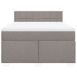 vidaXL Sommier à lattes de lit avec matelas Taupe 140x200 cm Tissu