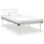 vidaXL Cadre de lit Blanc Métal 100x200 cm