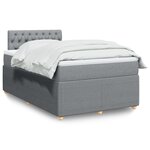 vidaXL Sommier à lattes de lit avec matelas Gris clair 120x200cm Tissu
