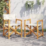 vidaXL Chaises de jardin pliables lot de 2 blanc crème tissu