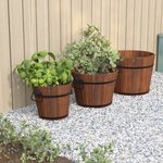 vidaXL Ensemble de jardinière godet 3 Pièces bois massif de sapin